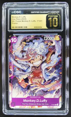2024 ONE PIECE MONKEY D. LUFFY PROMO PURPLE P-041 CGC 10 PRISTINE U PT - Image 1