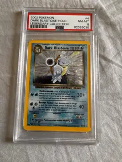 Pokemon Dark Blastoise #4 Legendary collection Holo Rare 2002 PSA 8 - Image 1