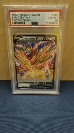 Pokemon TCG Zamazenta V Crown Zenith 098/159 Holo Ultra Rare PSA 10 Gem Mint - Image 1