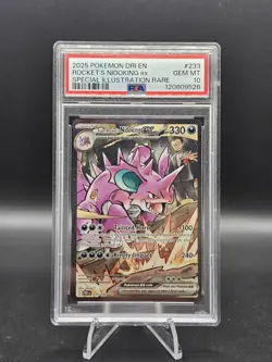 Pokemon S&V Destined Rivals #233 SIR Team Rocket's Nidoking ex PSA 10 Gem Mint - Image 1