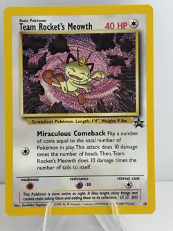 Team Rocket's Meowth 18/53 Wotc Black Star Promo Regular Pokemon NM - Image 1