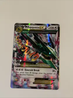 M Rayquaza EX (ULTRA RARE) 76/108 XY Roaring Skies Mega Legendary Pokemon TCG - Image 1