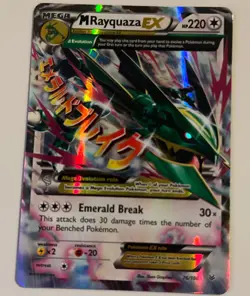 M Rayquaza EX (ULTRA RARE) 76/108 XY Roaring Skies Mega Legendary Pokemon TCG - Image 2