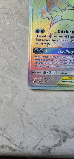 Pokemon Slowpoke & Psyduck GX 239/236 Secret Rare Rainbow LP *Read Description* - Image 5