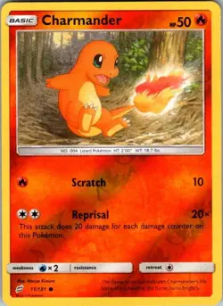 Charmander 11/181 Team Up Pokemon Reverse Holo Near Mint - Image 1