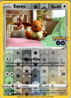 Eevee 054/078 Pokemon GO Pokemon Reverse Holo Near Mint - Image 1