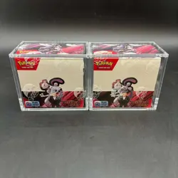 Lot (2) Pokemon SV10 Destined Rivals English Booster Boxes Sealed w/Acrylic Case - Image 1