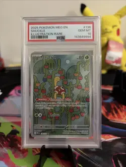 2025 POKEMON MEG EN-MEGA EVOLUTION ILLUSTRATION RARE #136 SHUCKLE PSA 10 - Image 1