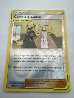 Cynthia & Caitlin 189/236 Uncommon Cosmic Eclipse Pokemon Reverse Holo - Image 1