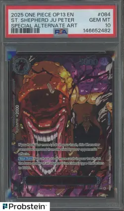 2025 One Piece OP13 En Special Alternate Art #084 St Shepherd Ju Peter PSA 10 - Image 1