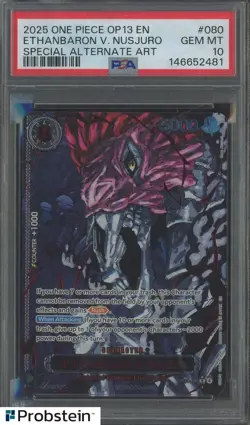 #1 2025 One Piece OP13 En Special Alternate Art #080 Ethanbaron V Nusjuro PSA 10 - Image 1