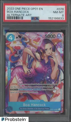 2022 One Piece OP01 EN Alternate Art #078 Boa Hancock PSA 10 GEM MINT - Image 1