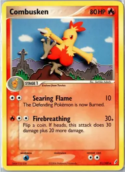 Pokemon Card - Combusken Crystal Guardians 31/100 2006 Uncommon MP - Image 1