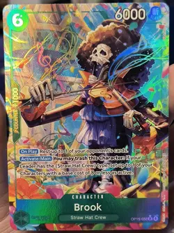 Bandai One Piece Card Game Brook OP15-032 SR (Alternate Art) NM - Image 1