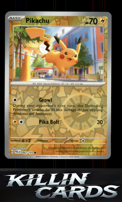 Reverse Holofoil Pikachu 062/193 Pokemon Common SV02: Paldea Evolved Card NM - Image 1