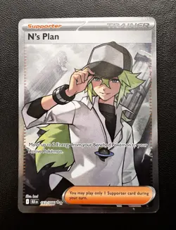 Pokemon N's Plan 163/086 Sv: Black Bolt Trainer Full Art Ultra Rare Holo Eng - Image 1