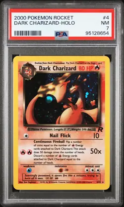 2000 POKEMON ROCKET #4 DARK CHARIZARD-HOLO PSA 7 - Image 1
