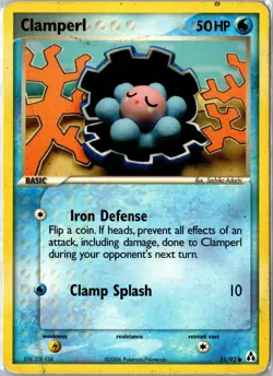 Pokemon Card - Clamperl Legend Maker 51/92 2006 Common Damaged - Image 1