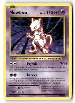 MEWTWO 51/108 R EVOLUTIONS POKEMON NM/M - Image 1