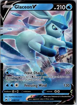 Glaceon V 038/159 Holo V Rare Crown Zenith Pokemon Near Mint - Image 1
