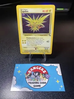 Pokemon Zapdos 15/62 Fossil - Holo Foil Error (Missing Foil) Vintage WOTC ERROR - Image 1