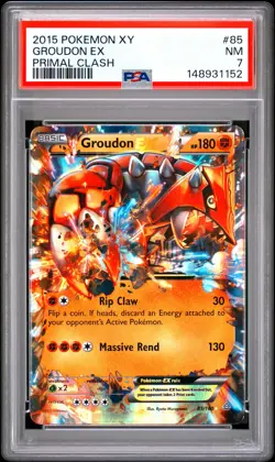 148931152 Groudon 2015 Pokemon XY Primal Clash #85 PSA 7 - Image 1