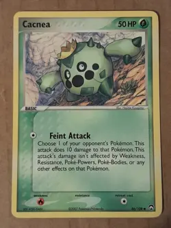 Pokemon Cacnea 46/108 ex Power Keepers NM See Pictures - Image 1