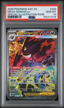 2026 POKEMON ASC EN-ASCENDED HEROES #284 MEGA GENGAR EX PSA 10 - Image 1