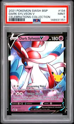 1151 Dark Sylveon V 2019 Pokemon Sword Shield Celebrations Promo #SWSH134 PSA 9 - Image 1