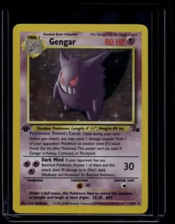 Pokemon TCG Gengar 5/62 Fossil 1st Edition Holo Rare LP - Image 1