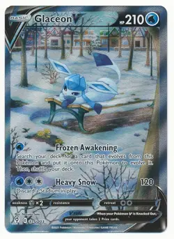 2021 POKEMON SWORD & SHIELD EVOLVING SKIES FULL ART GLACEON V #175 - Image 1