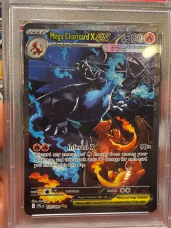 2025 POKEMON PHANTASMAL FLAMES ILLUSTRATION RARE #125 MEGA CHARIZARD X EX PSA 9 - Image 3