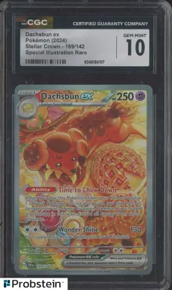 2024 Pokemon Stellar Crown #169/142 Dachsbun Ex SIR CGC 10 GEM MINT - Image 1