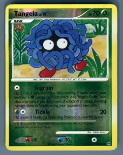 Pokemon Card Stormfront Tangela 78/100 Reverse Holo 2008 Damaged - Image 1