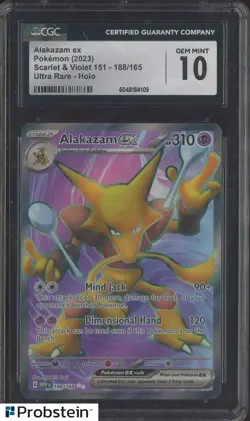 2023 Pokemon Scarlet Violet 151 #188/165 Alakazam Ex UR Holo CGC 10 GEM MINT - Image 1