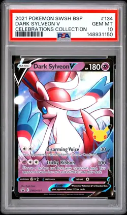 1150 Dark Sylveon V 2021 Pokemon Sword Shield Celebrations Promo #SWSH134 PSA 10 - Image 1