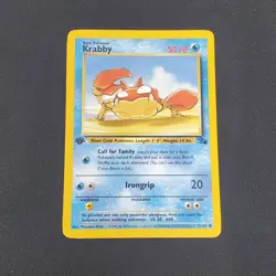 Krabby 51/62 FOSSIL 1st Edition 1999 Pokemon Card - LP - Image 1