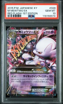 PSA 10 Pokemon Card M Mewtwo EX Red Flash 1st Edition 2015 028 Japanese - Image 1
