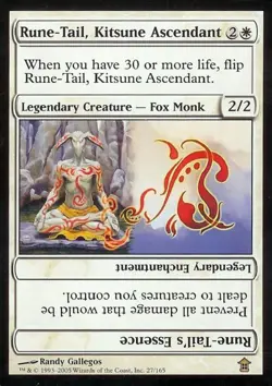 Rune-Tail, Kitsune Ascendant -Foil Medium Play MTG Saviors of Kamigawa - Image 1
