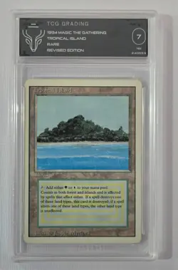 Magic The Gathering: MTG 1994 Tropical Island Revised Edition Graded TCG NM 7 - Image 1