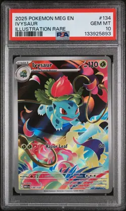 2025 POKEMON MEG EN-MEGA EVOLUTION ILLUSTRATION RARE #134 IVYSAUR PSA 10 - Image 1