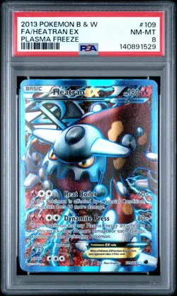 Heatran EX Pokemon Black & White Plasma Freeze Full Art 109/116 PSA 8 - Image 1