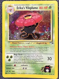 2000 Erika's Vileplume #5/132 Holo LP+ Rare Pokemon Gym Heroes WOTC - Image 1