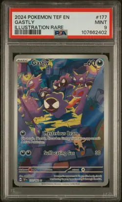 Pokemon Temporal Forces Gastly #177/162 Illustration Rare Holo PSA 9 2024 - Image 1