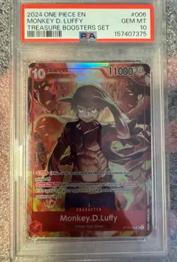 2024 ONE PIECE PROMOS TREASURE BOOSTERS ST10-006 MONKEY D. LUFFY - PSA 10 - Image 1