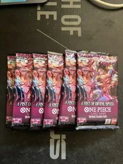 One Piece TCG OP-11 A Fist Of Divine Speed Booster Packs Lot Of 6 From Bandai - Image 1