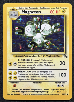 Magneton 11/62 Fossil Holo Rare Pokemon TCG Card Vintage- MP/ HP - Image 1