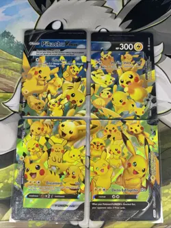 Pikachu v Union Holo Complete Set of 4 Cards NM Condition - Image 1