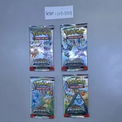 Pokemon Prismatic Evolutions Pokemon TCG Booster Pack Lot 4 Packs (10 Cards) - Image 1