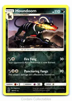 Houndoom 59/111 - Crimson Invasion - Reverse Holo Pokemon Card - Near Mint - Image 1